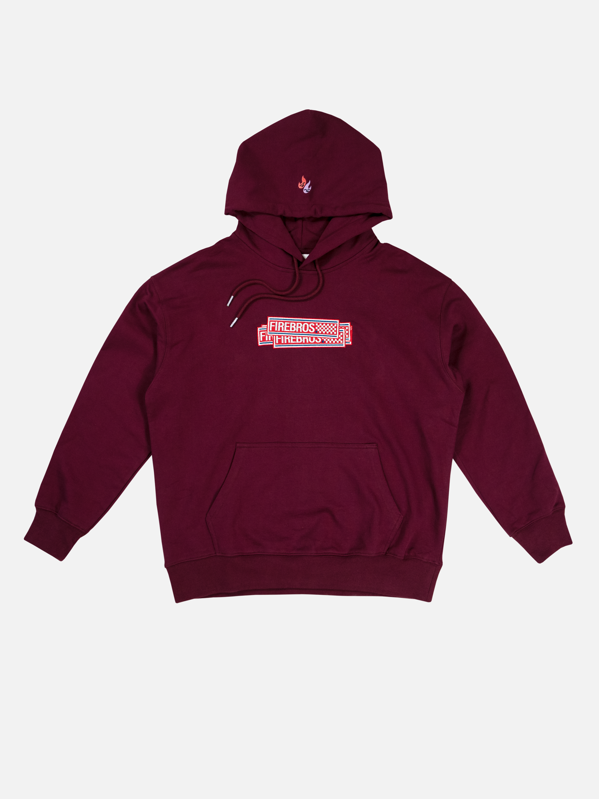 Stickers Hoodie Dark Burgandy